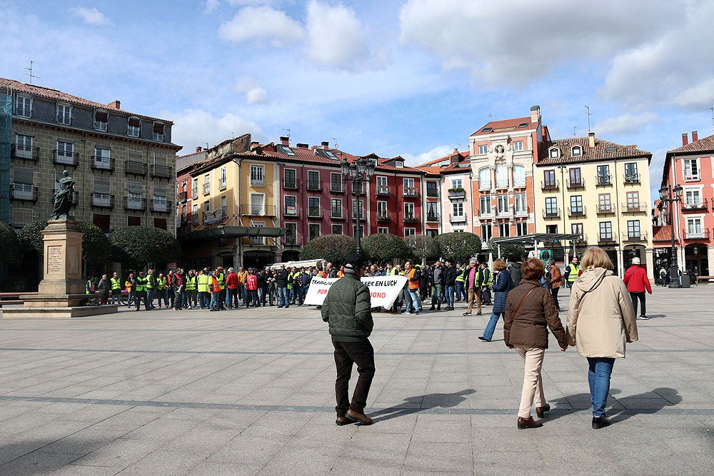 Protesta de los trabajadores de Urbaser en Burgos
