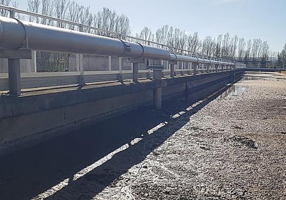 Avanzan las obras de la depuradora de Miranda de Ebro.