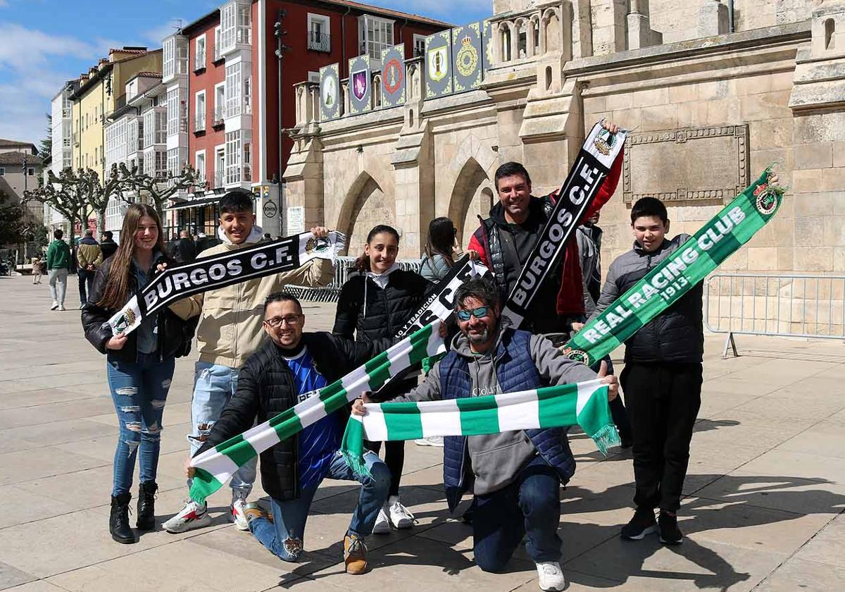 La afición del Racing de Santander disfruta de Burgos