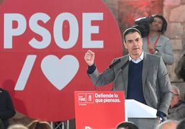 Pedro Sánchez durante su intervención en Burgos.