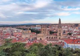 Panomrámica de Burgos desde el mirador del Castillo.