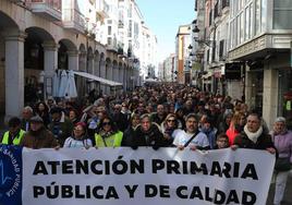 La última manifestación por la sanidad en Burgos se celebró en febrero.