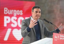 Pedro Sánchez en su visita a Burgos.