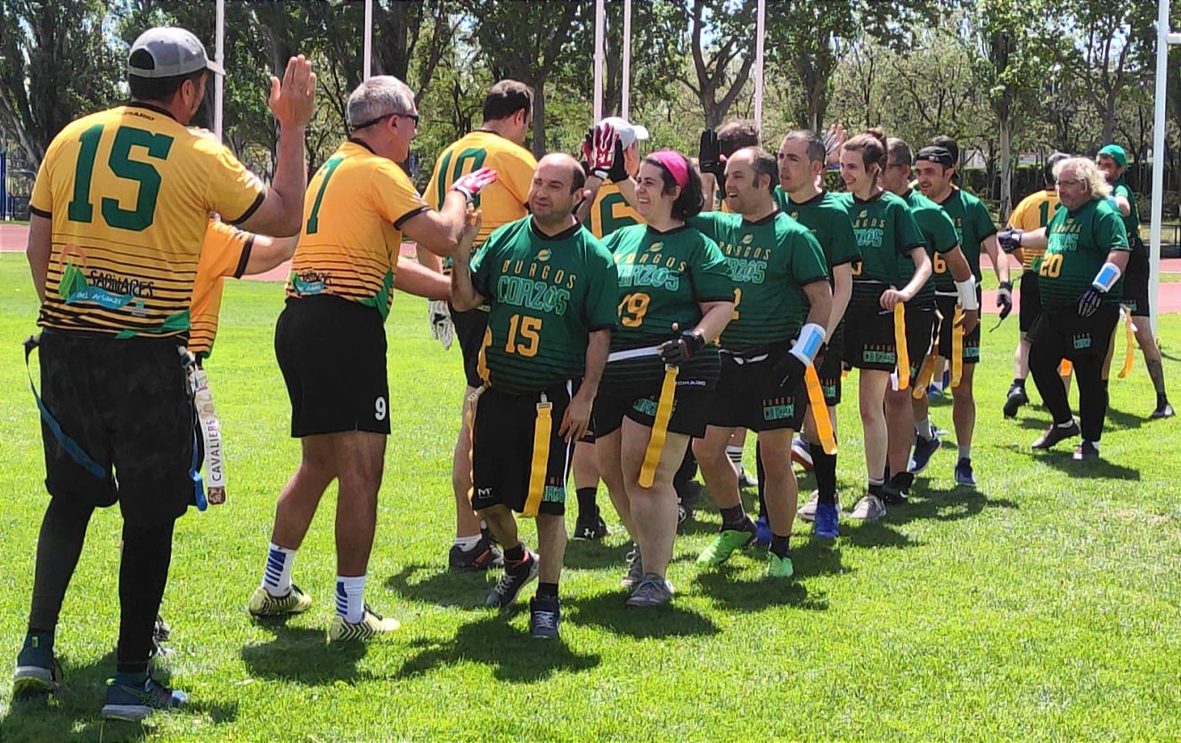 El equipo de Flag Football inclusivo Burgos Corzos triunfa en Fuenlabrada