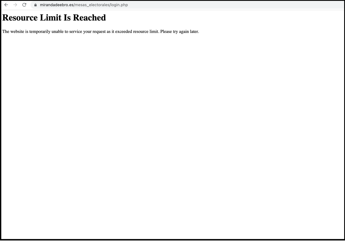 La ciudadanía ha colapsado la página web.