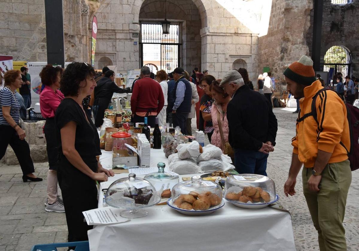 Puestos de la Feria de la Tierra, otra de las actividades donde se dan a conocer los productos de Comercio Justo en Burgos