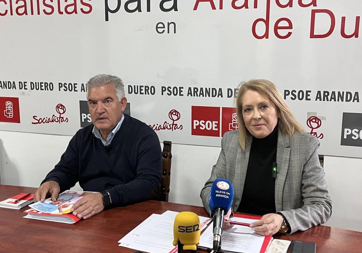 Ildefonso Sanz y Amparo Simón, candidatos del PSOE de Aranda de Duero.