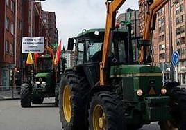 Protestas con tractores por las calles de Burgos.