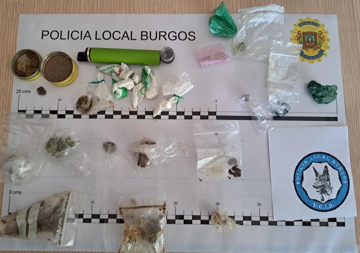 Droga intervenida en la calle Briviesca.