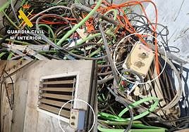 Material metálico sustraido en la ganaderia en desuso de la zona de La Ribera