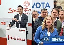 Daniel de la Rosa y Cristina Ayala, candidatos del PSOE y PP a la Alcaldía de Burgos.