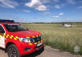 Imagen del accidente aéreo en Castañares.