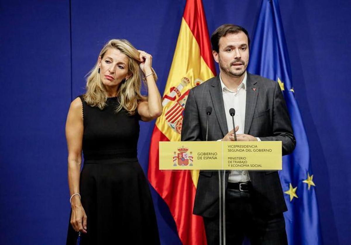 Yolanda Díaz y Alberto Garzón.