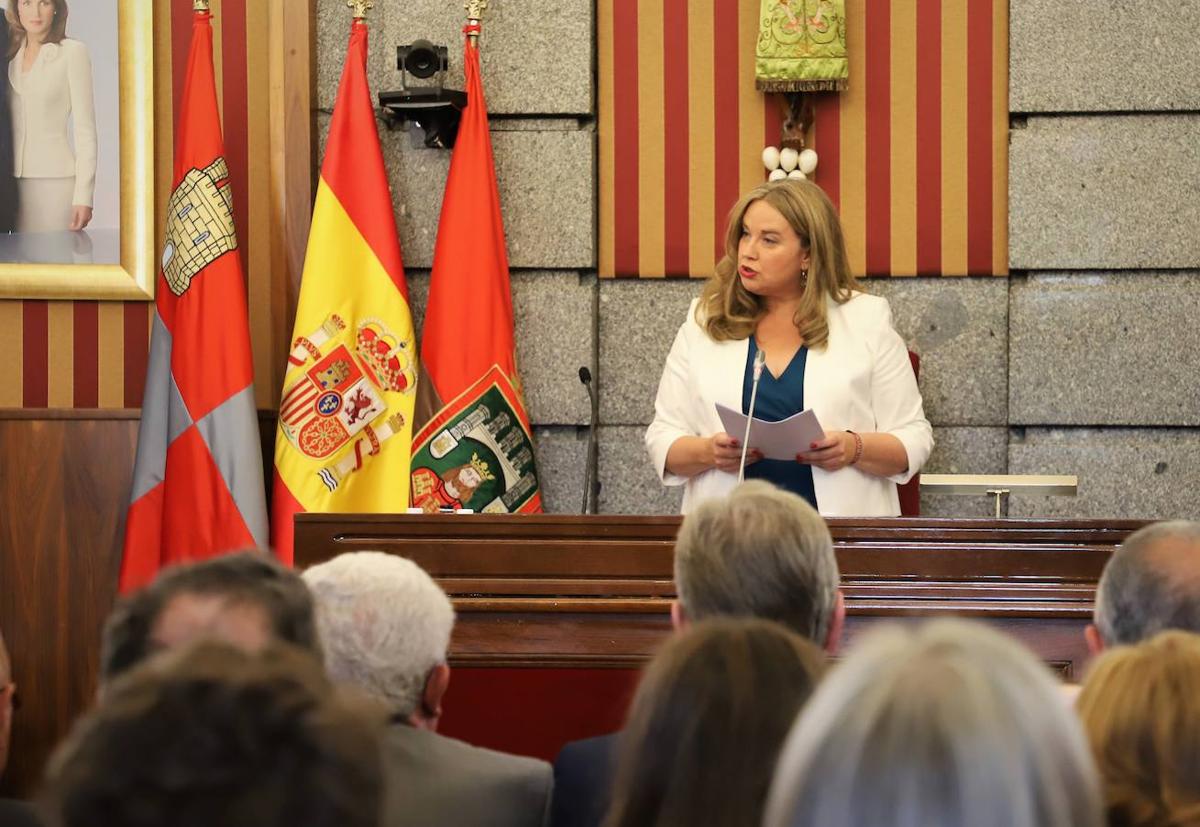 Cristina Ayala en un momento de su discurso de investidura.