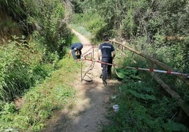 Zona balizada en el GR-14