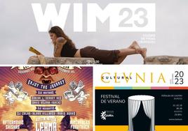 Festival WIM en Frías (arriba), Open Air Lerma (abajo izquierda) y Clunia Verano (abajo derecha)