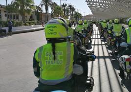 Motoristas de la Guardia Civil que vigilarán la Vuelta Ciclista a Burgos.