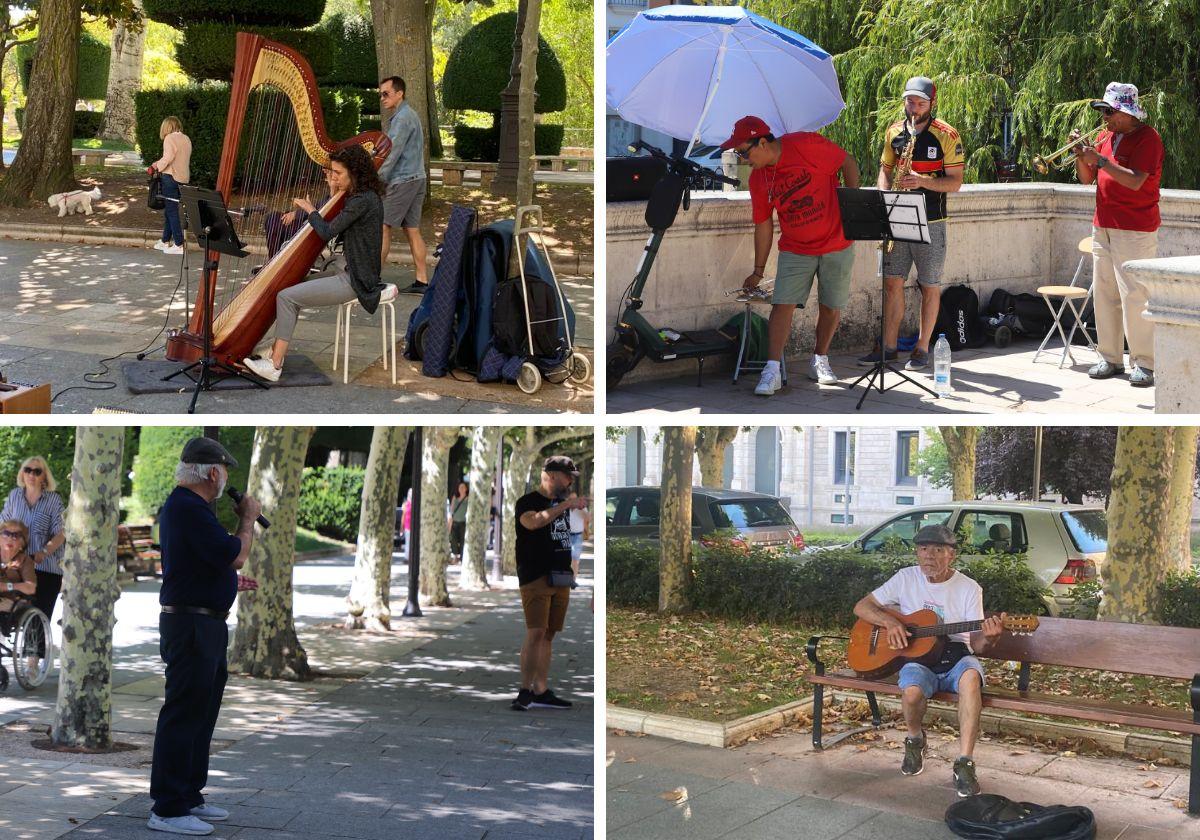 Los artistas callejeros inundando de arte el Paseo del Espolón en Burgos.