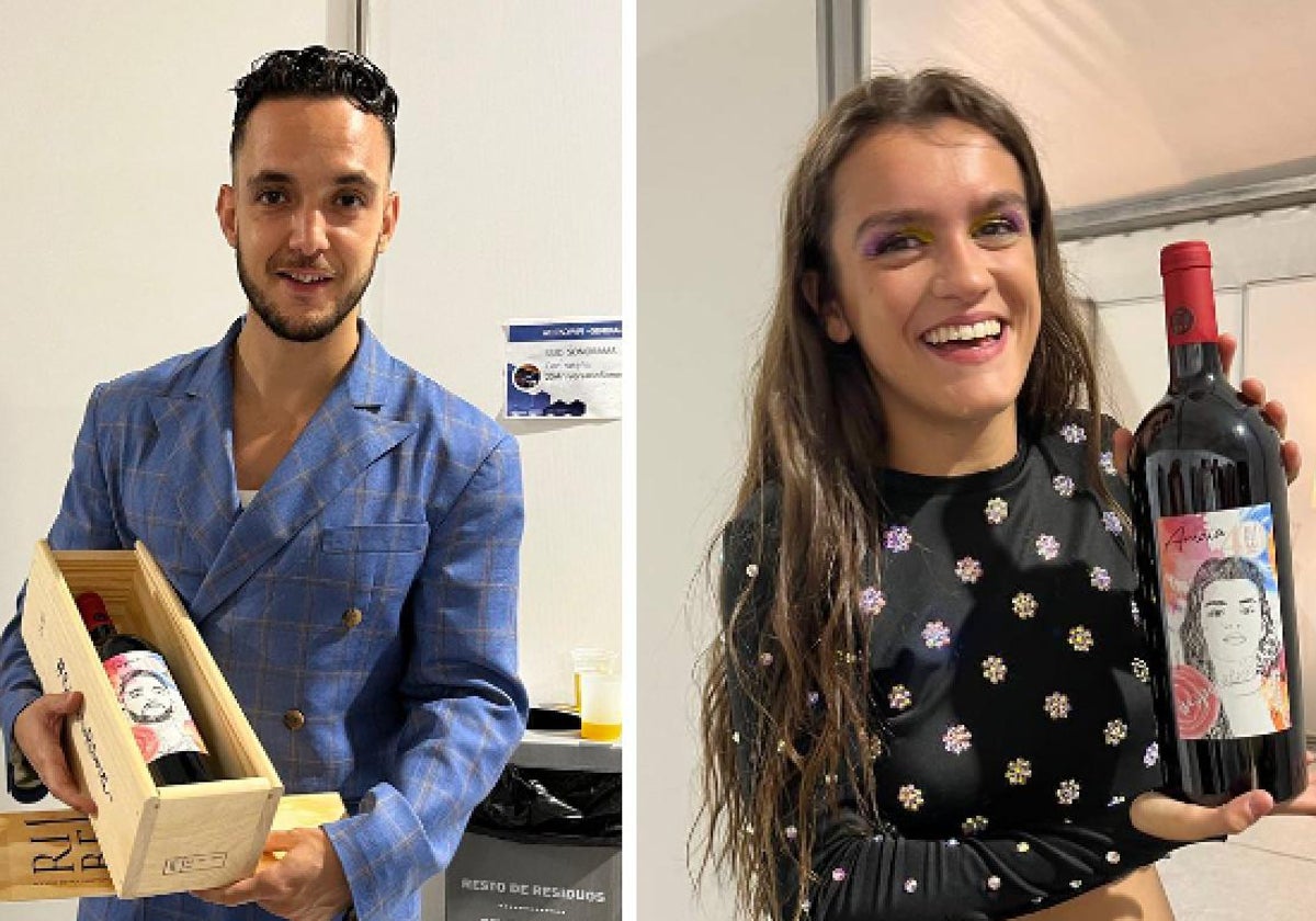 C.Tangana y Amaia con sus botellas personalizadas en 2022