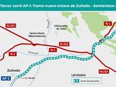 1,5 millones de euros para la redacción del proyecto del tercer carril en la AP-1 entre Zuñeda y Ameyugo