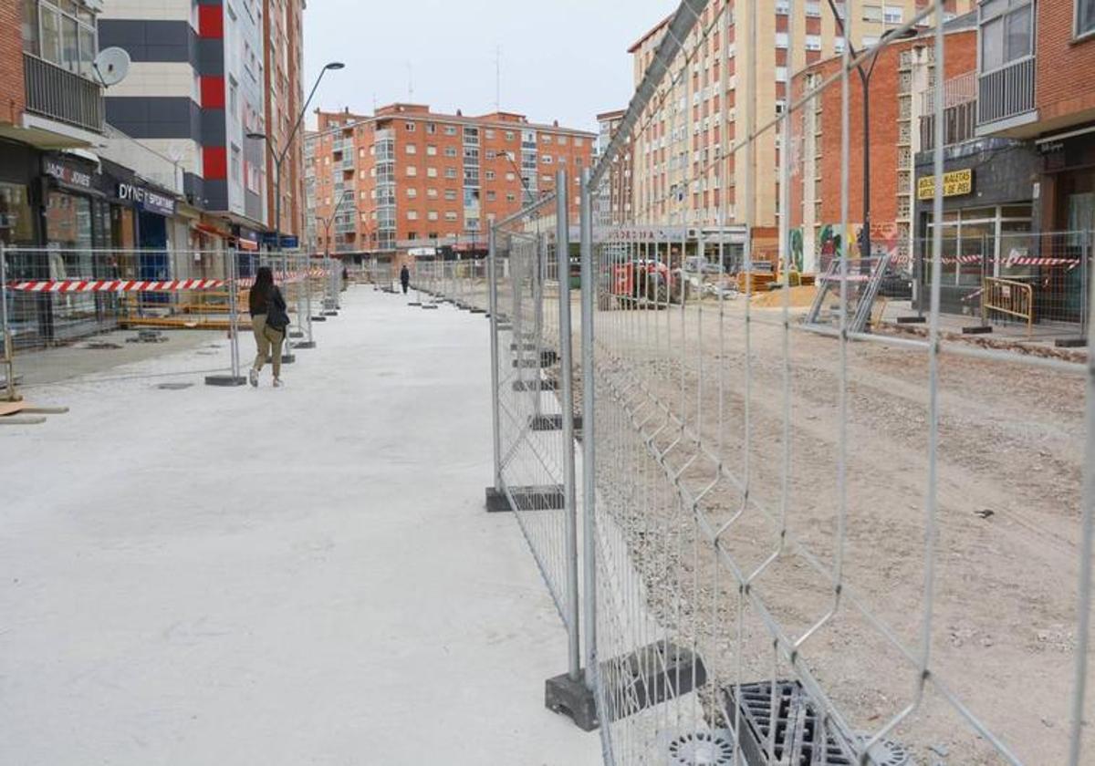 Obras de peatonalización de la calle Roma