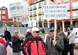 Concentración de los pensionistas en Burgos, en una imagen de archivo.