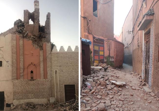 Muchos edificios de Marrakech quedaron dañados tras el sismo.