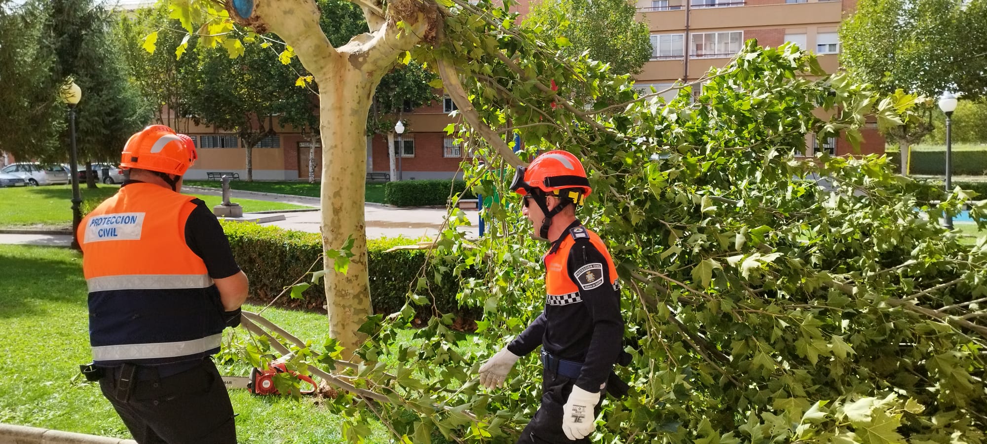 Una tromba de diez minutos causa desperfectos en Aranda de Duero