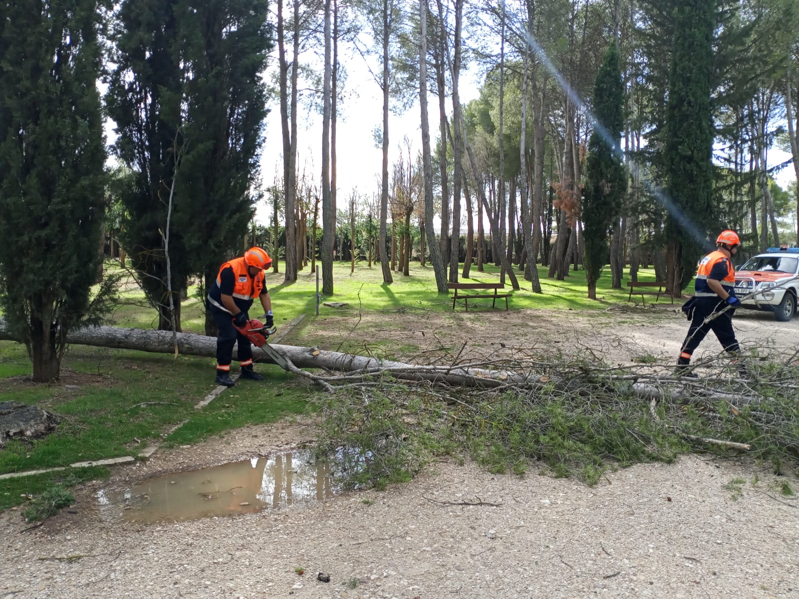 Una tromba de diez minutos causa desperfectos en Aranda de Duero