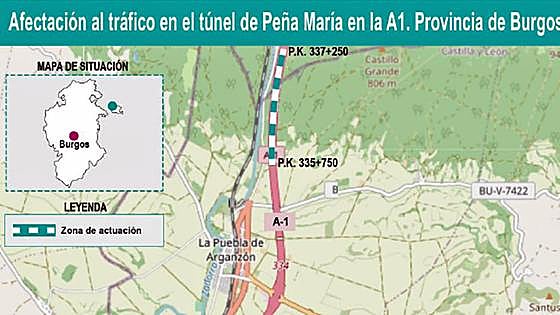 Cortado el túnel de Peña María, en Treviño, por un simulacro de accidente el 26 de septiembre