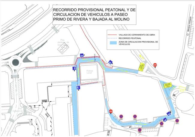 Plano de las modificaciones de tráfico en Aranda.