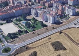 Imagen aérea de las parcelas donde el PSOE propone construir el jardín botánico.