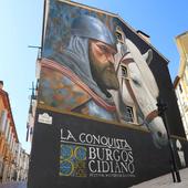 El nuevo gran mural cidiano que decora el centro Burgos