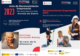 Reconocimiento empresarial en Aranda y Burgos con el Plan de Empleo de Cruz Roja