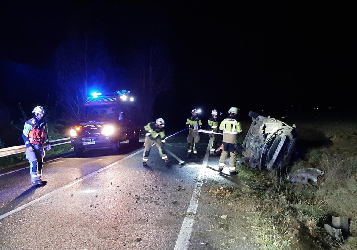 Un muerto y tres heridos en un accidente en La Puebla de Arganzón