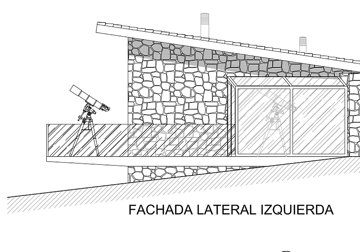 Fachada lateral del futuro observatorio.