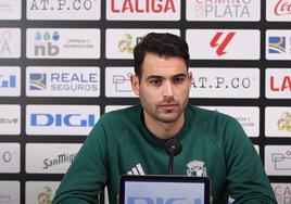 Andy Rodríguez en la sala de prensa de El Plantío.