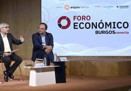 José Ignacio Foces y José Carlos Díez durante el Foro Económico BURGOSconecta celebrado este viernes en el Edificio Nexo de la capital