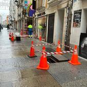 La rotura de una tubería en obliga a cerrar varios bares del centro de Burgos