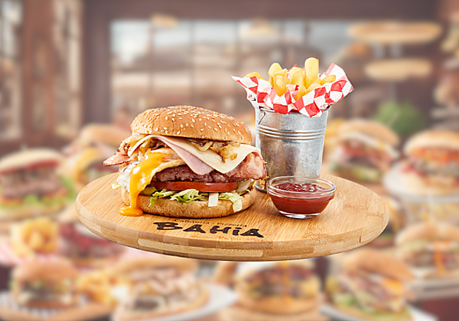 Hamburguesa 'Sira' del restaurante burgalés 'Bahía'