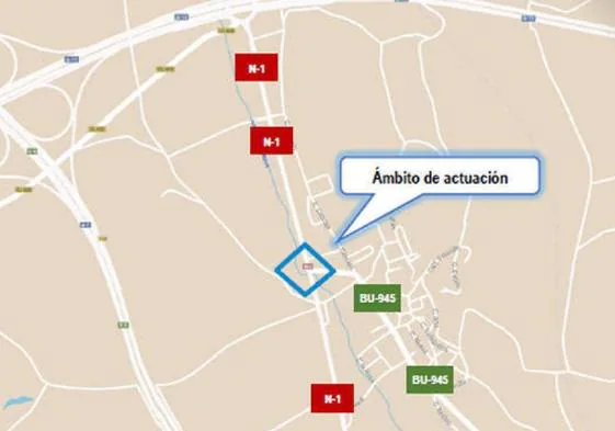 Un millón de euros para mejorar la intersección de las carreteras N-1 y BU-945 en Fuentespina