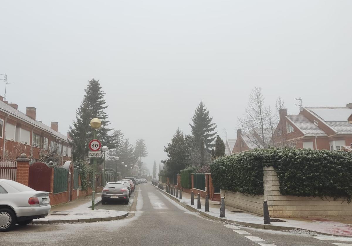 Cencellada en algunas calles de Burgos.