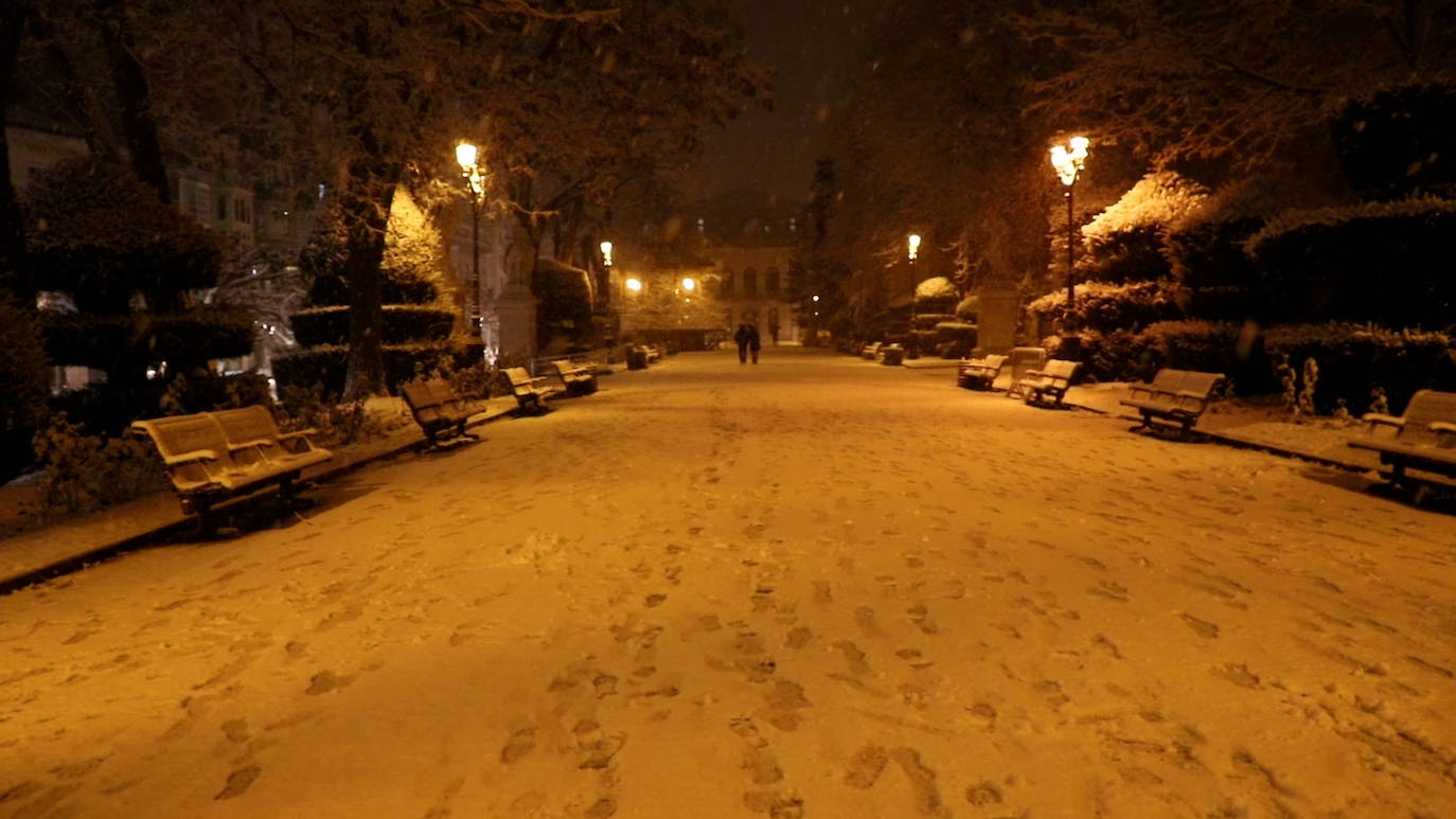 Las nevadas se han echo notar a última hora de la tarde en la capital burgalesa