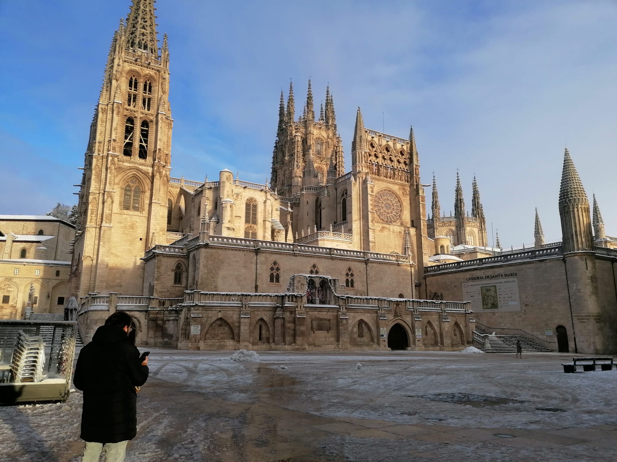 La plaza de la Catedral era una pista de hielo. 