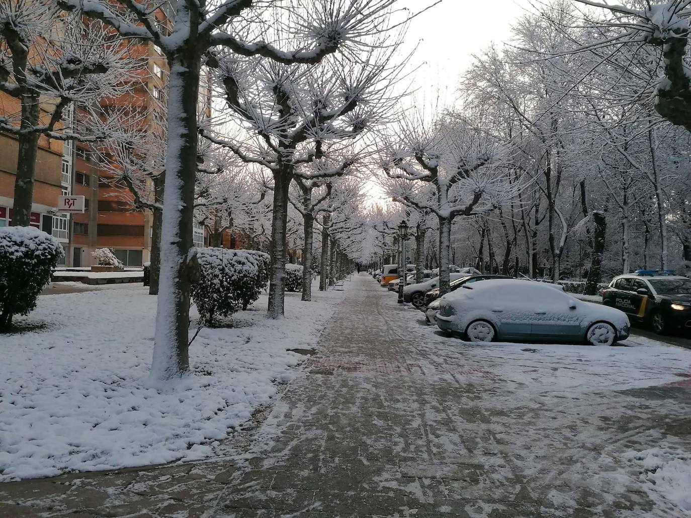 Hielo en las aceras de Burgos. 