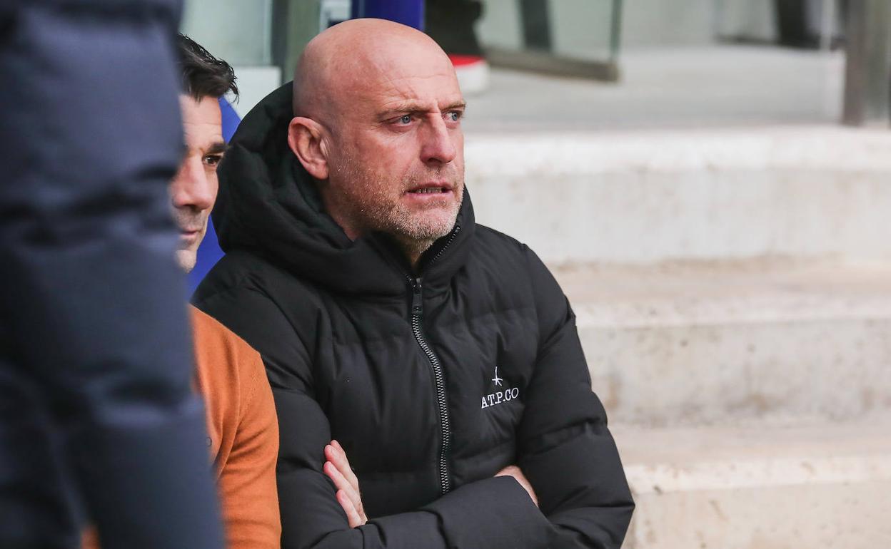 Calero durante el partido ante el Levante.