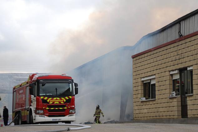 Fotos: Los Bomberos de Burgos intervienen en el incendio de Molifibra