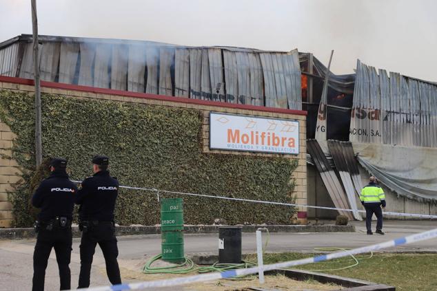 Fotos: Los Bomberos de Burgos intervienen en el incendio de Molifibra