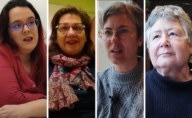 Las representantes de las asociaciones feministas de Burgos. 