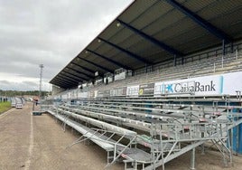 Aspecto del estadio Juan Carlos Higuero antes del partido contra el Real Madrid.